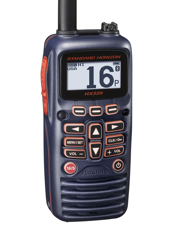 RADIO VHF PORTATIL HORIZON HX320 DE 6 V CON CARGA USB Y BLUETOOTH